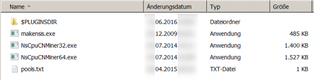 In der Malware sind Mining-Programme versteckt. (Screenshot: Golem.de)